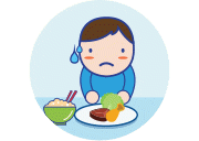 Lapsel on kehv söögiisu ning ta keeldub söömast või sööb oma tavalisest kogusest oluliselt vähem